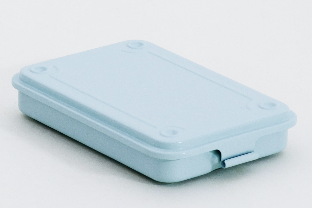 Pale blue Toyo Steel stackable storage box, one item from the Pouches & Storage collection