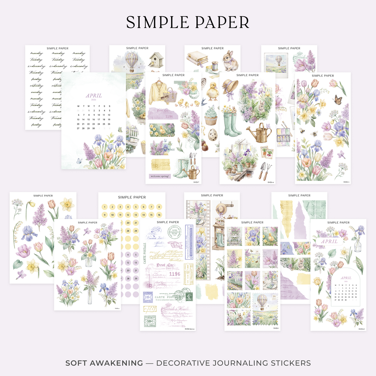 Simple Paper – Spring Stickers for Journaling & Kits