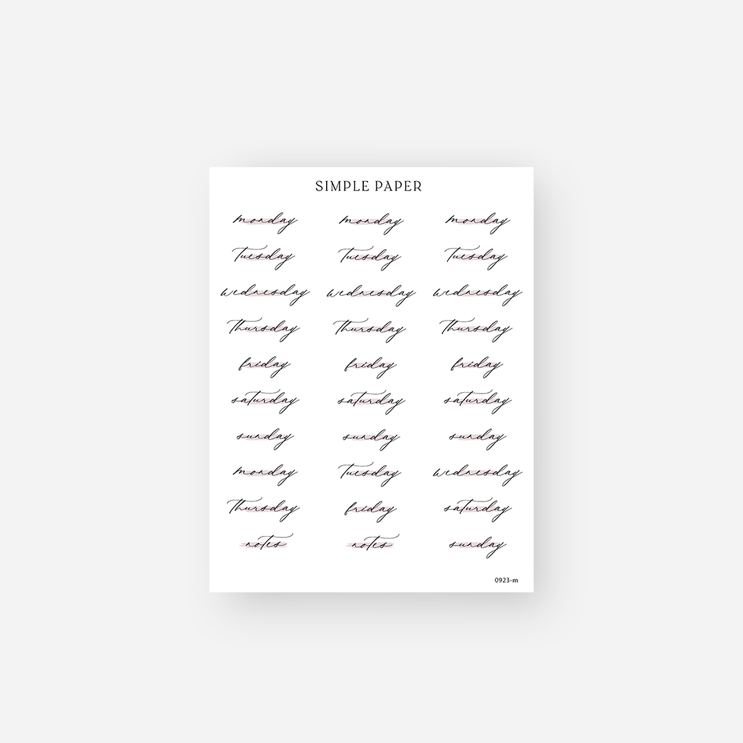 September '23 - Sheet M - Simple Paper