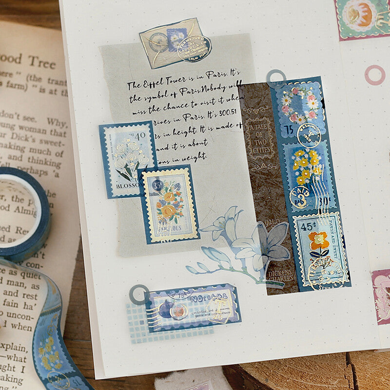 BGM Washi Tape | Post Office Blue Plant - Simple Paper