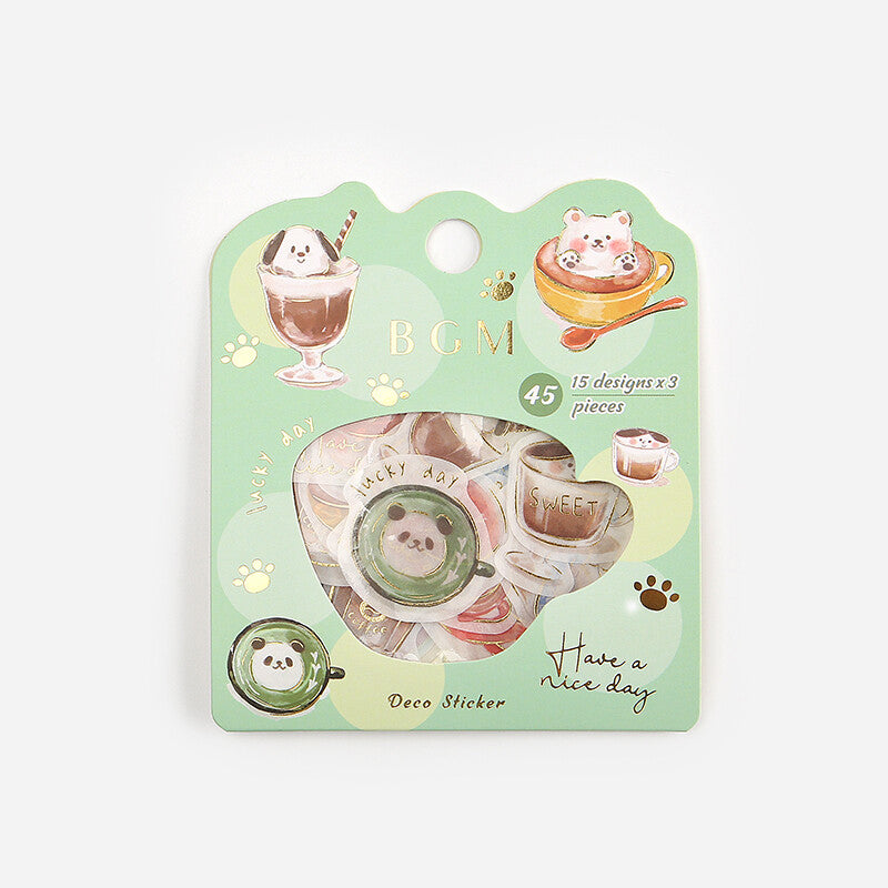 BGM Agenda Sticker Flake Stickers | Latte Art - Simple Paper