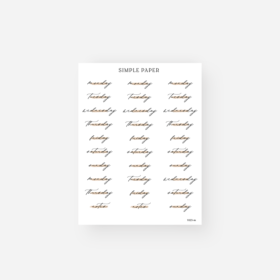 October - Sheet M - Simple Paper