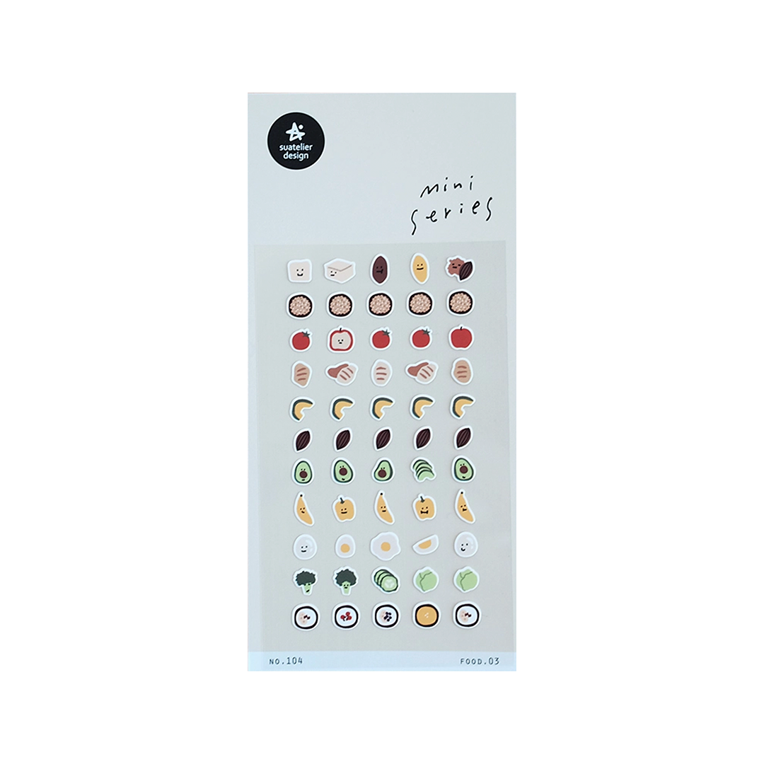 Suatelier Mini Series Stickers | No. 104 | Food 03 - Simple Paper