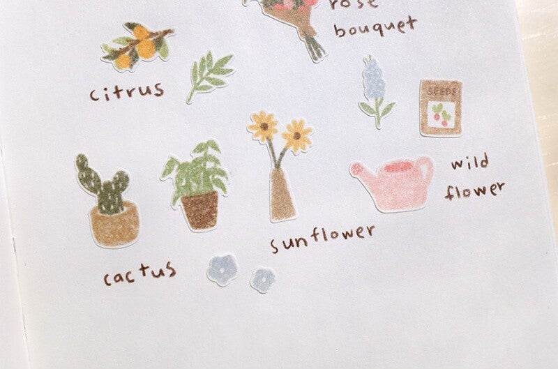 Suatelier Stickers | No. 1142 | Flower Cafe - Simple Paper