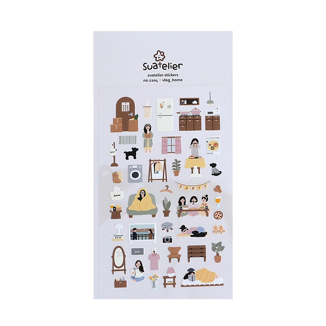 Suatelier Stickers | No. 1104 | Vlog - Home - Simple Paper