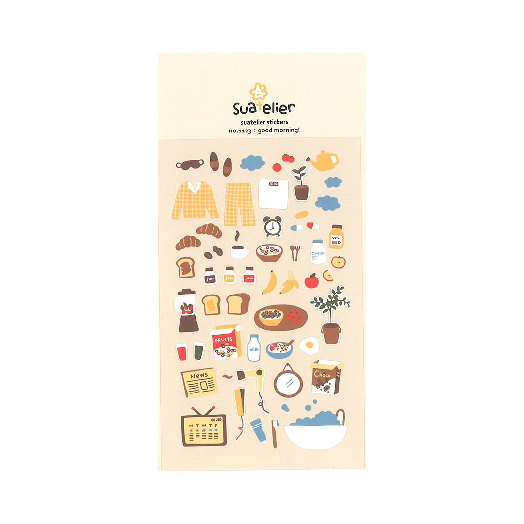 Suatelier Stickers | No. 1123 | Good Morning - Simple Paper