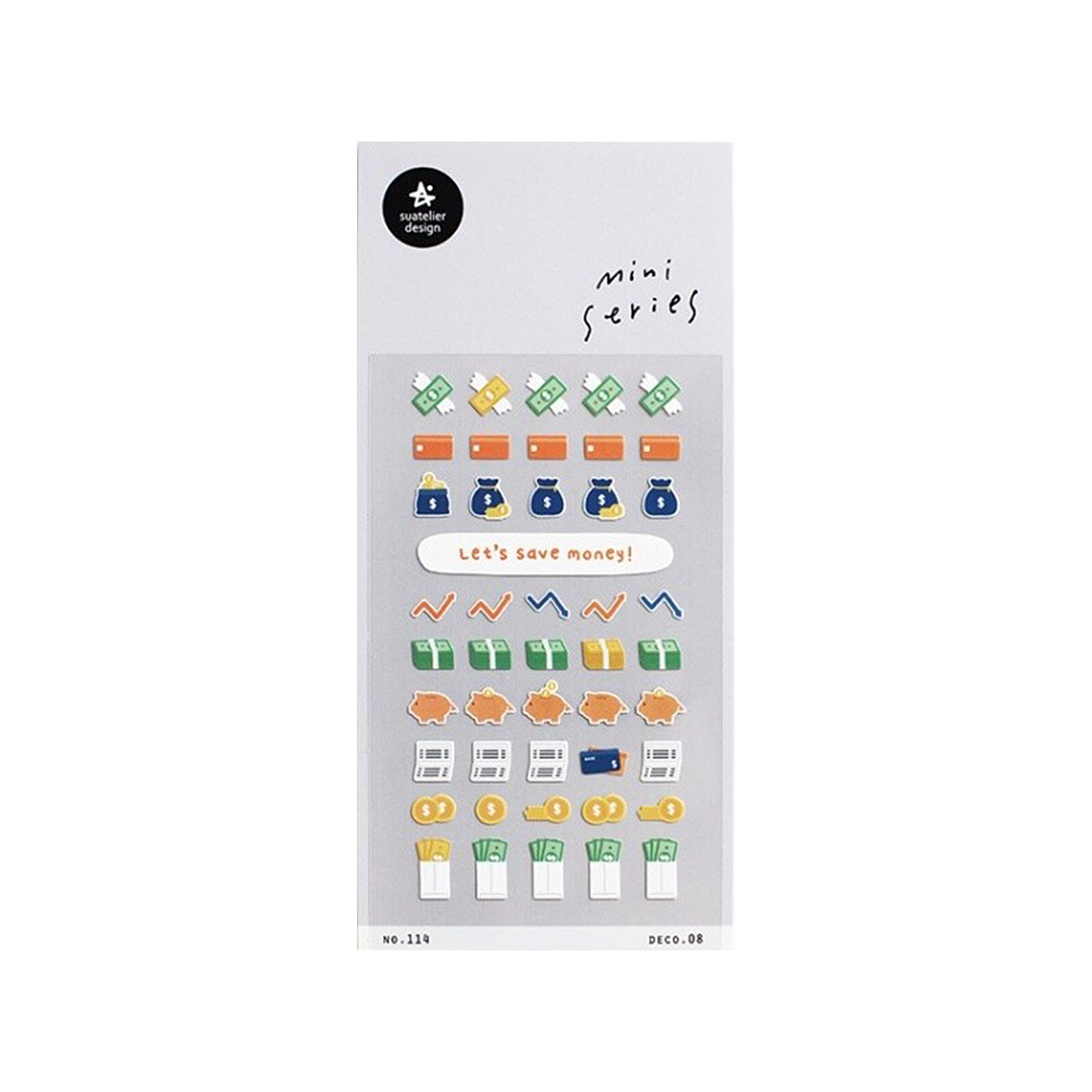 Suatelier Mini Series Stickers | No. 114 | Save Money - Simple Paper