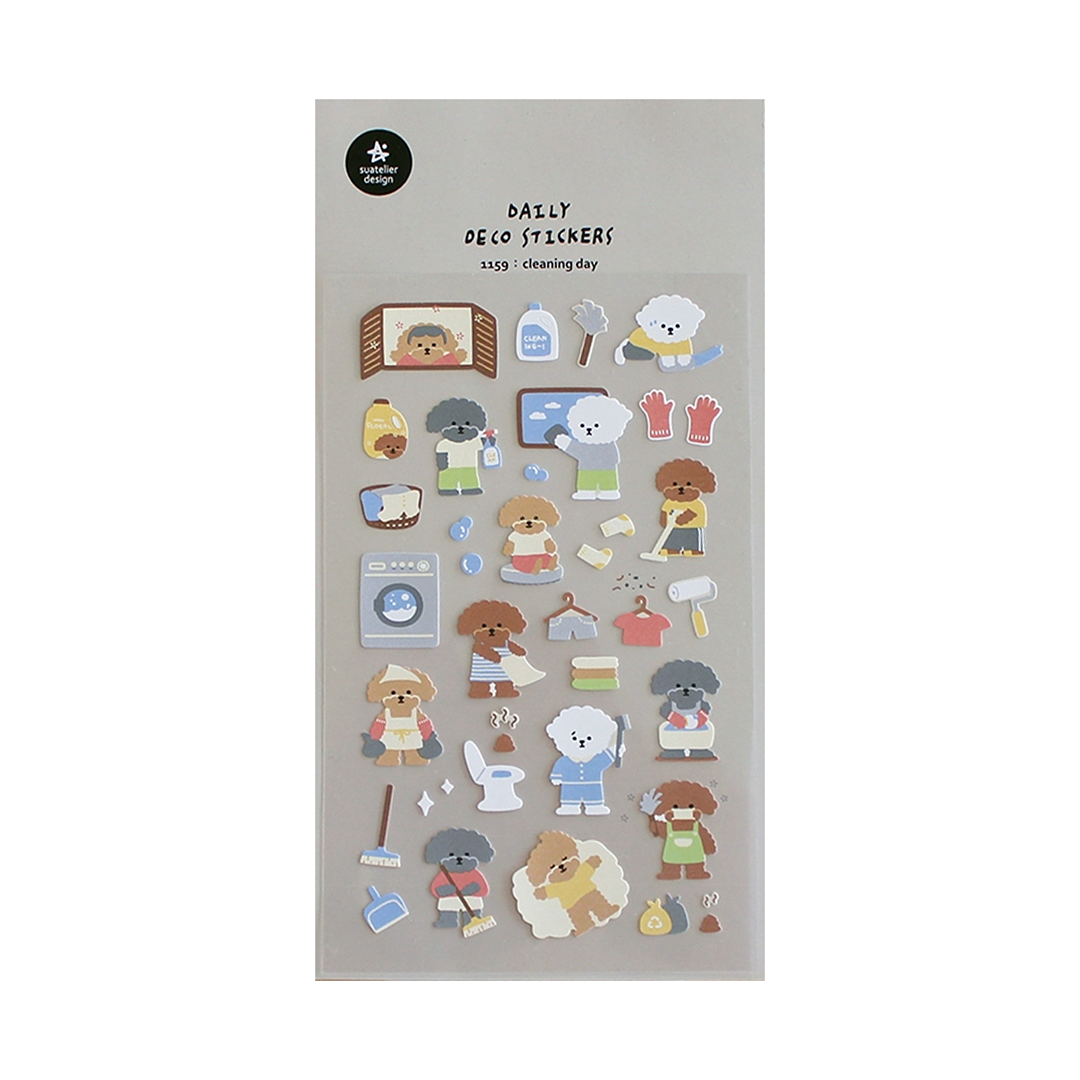 Suatelier Stickers | No. 1159 | Cleaning Day - Simple Paper