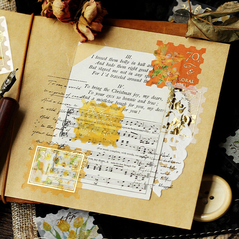 BGM Agenda Sticker Flake Stickers | Post Office Illustrated Book | Yellow - Simple Paper