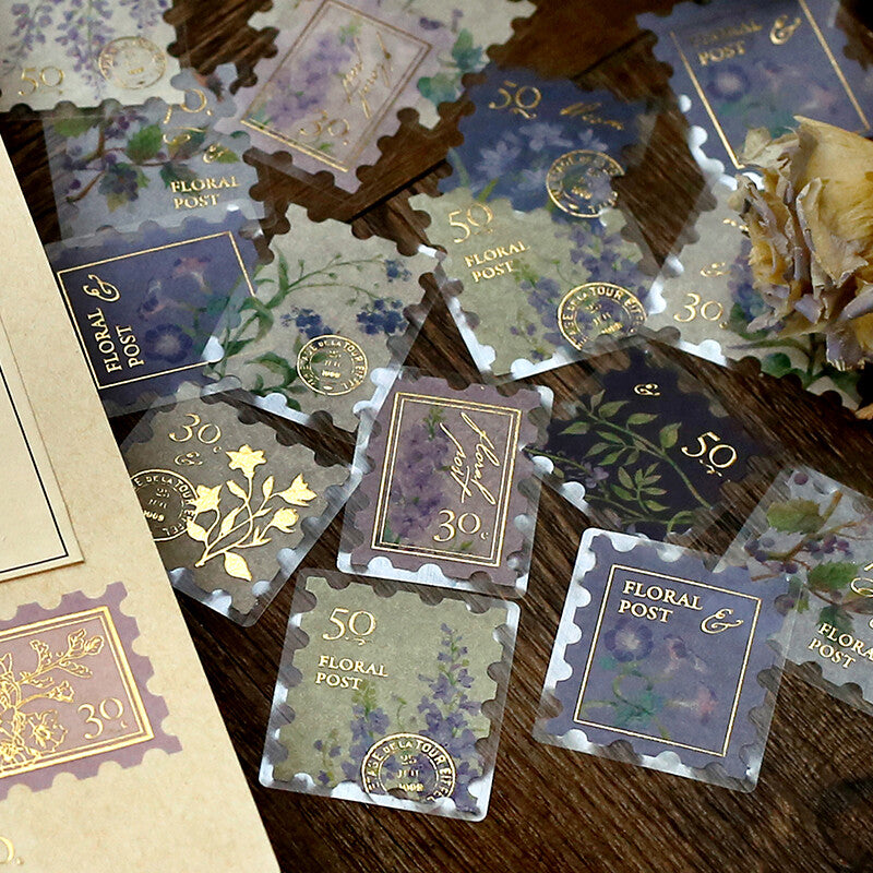 BGM Agenda Sticker Flake Stickers | Post Office Illustrated Book | Blue - Simple Paper