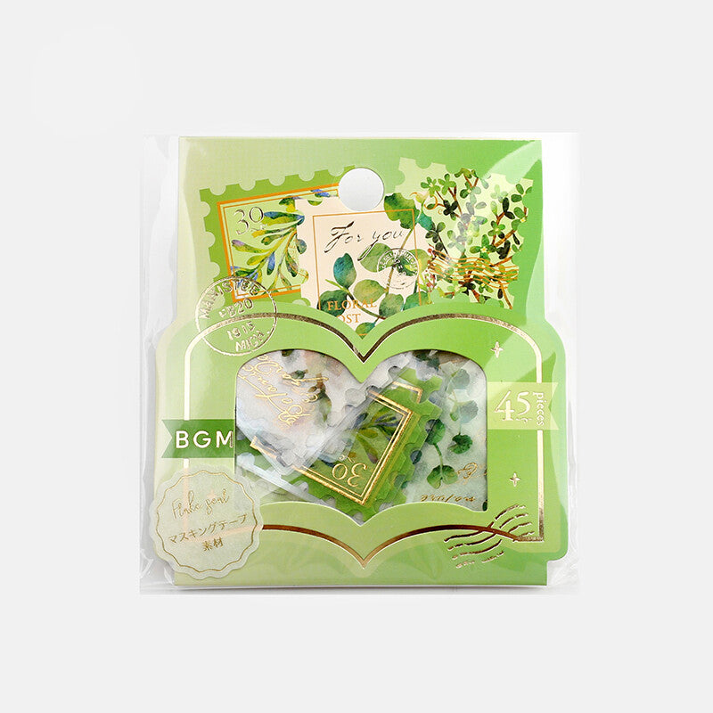 BGM Agenda Sticker Flake Stickers | Post Office Illustrated Book | Green - Simple Paper
