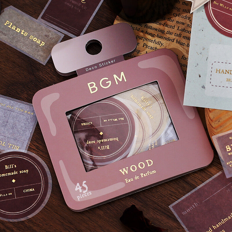 BGM Agenda Sticker Flake Stickers | Parfum | Wood - Simple Paper