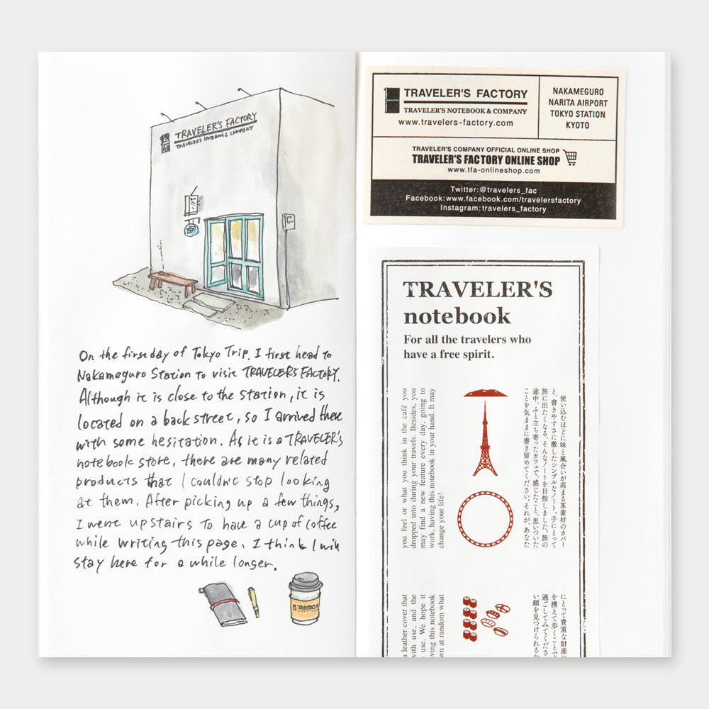 Traveler's Notebook Regular Size Refill - Tokyo Blank - LIMITED EDITION - Simple Paper