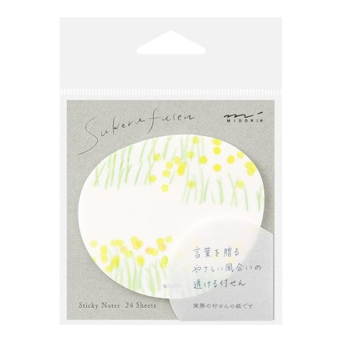 Midori Transparent Sticky Notes | Flower Garden Yellow - Simple Paper