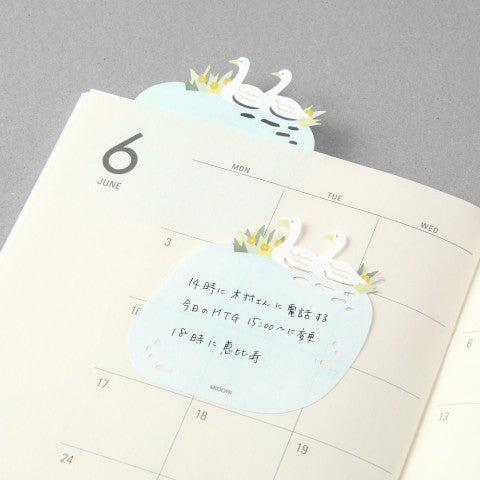 Midori Die Cut Sticky Notes | Swans - Simple Paper