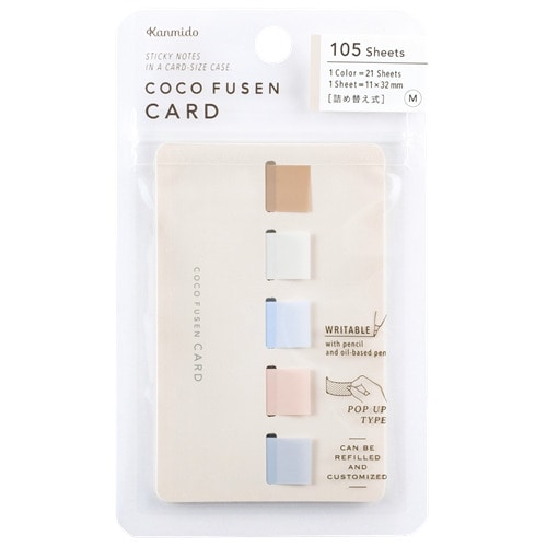Kanmido Coco Fusen Card Sticky Notes Medium | Dried Flowers - Simple Paper