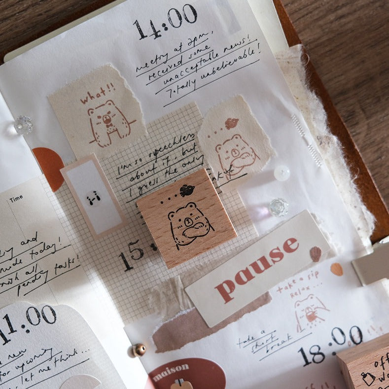 Eileen Tai Wooden Stamps | Beary Ordinary Days | Set C - Simple Paper