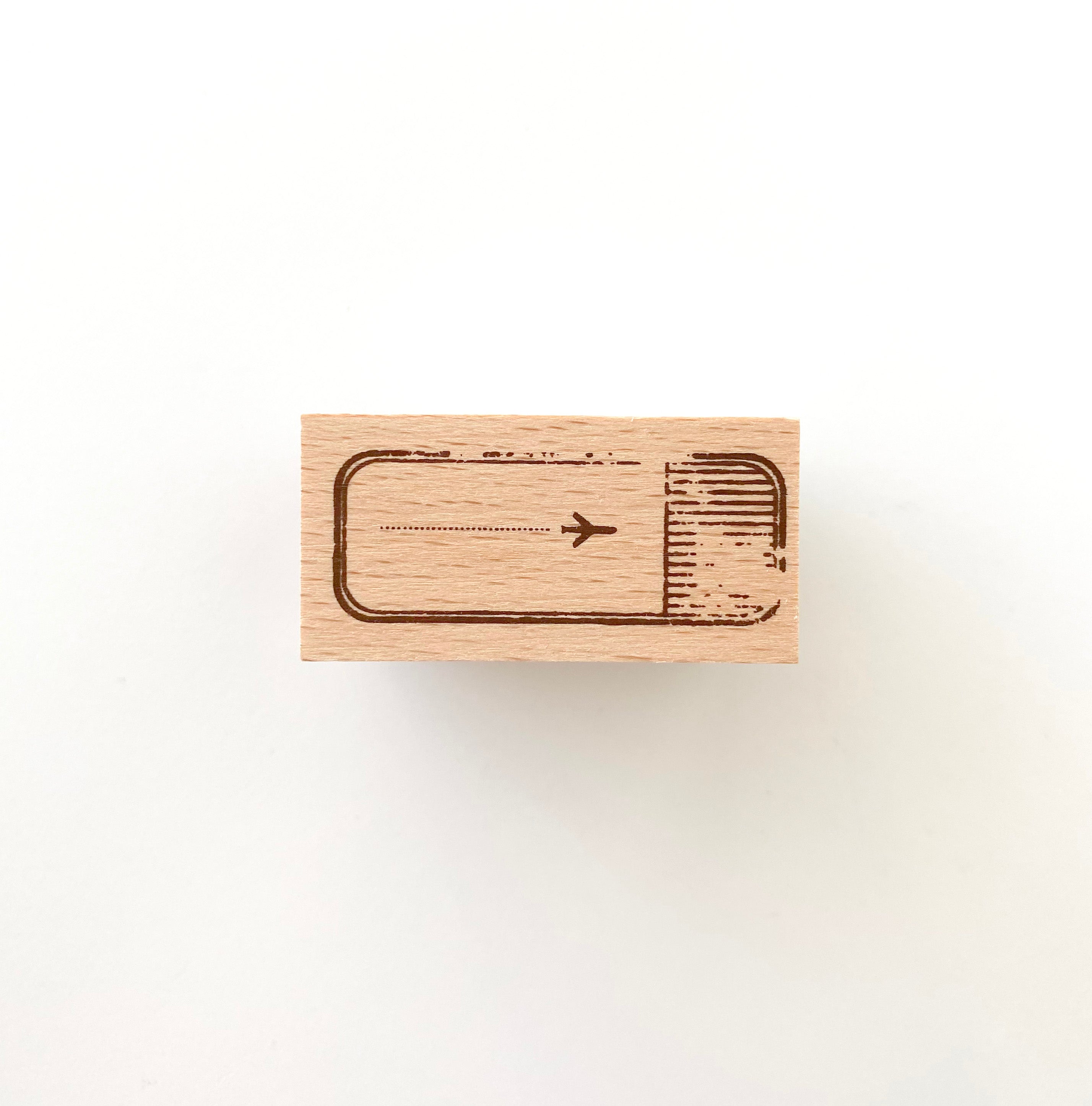 Arte Co Rubber Wood Stamp | Travel Label - Simple Paper