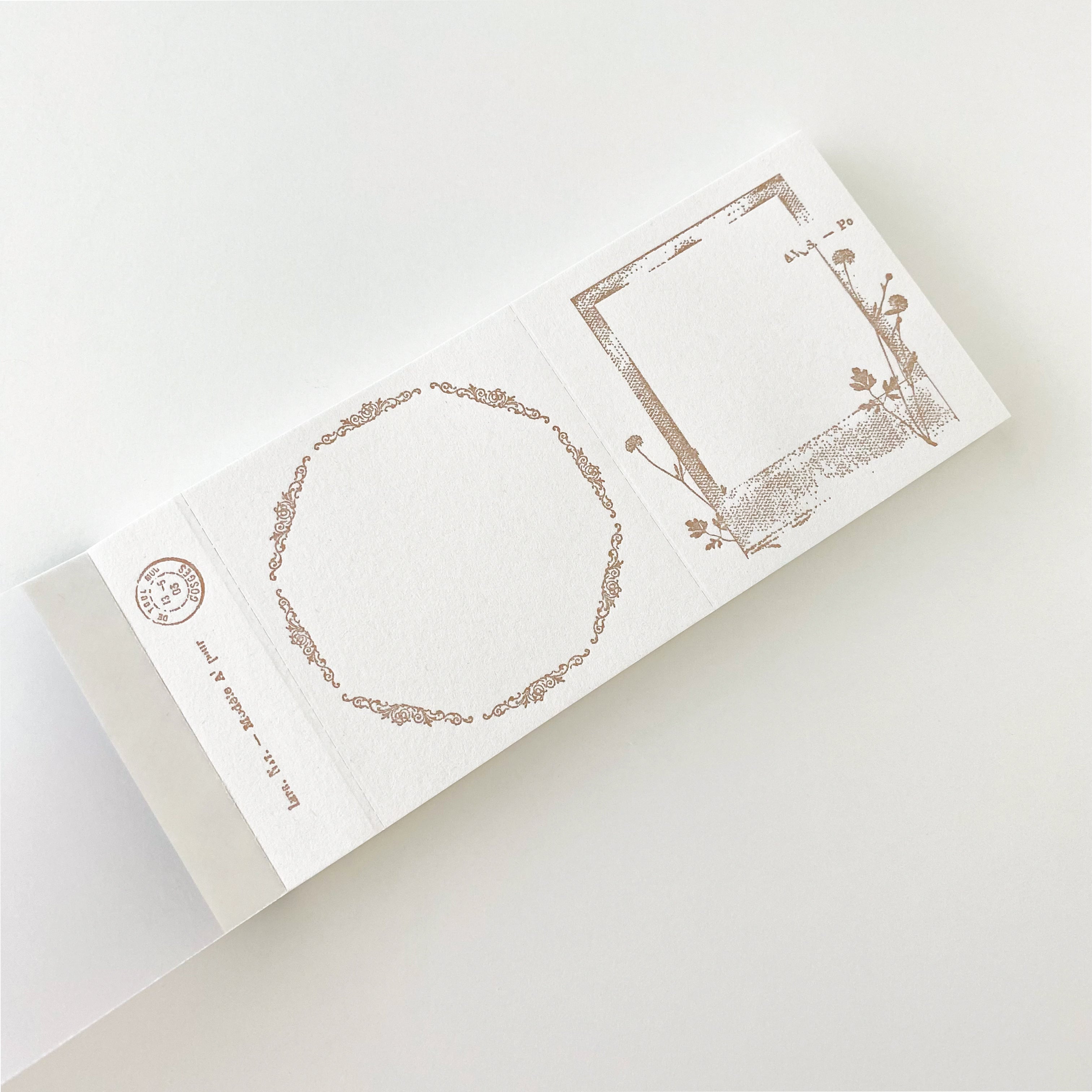 Yohaku Letterpress Ticket Style Memo | M-147 | Bronze - Simple Paper