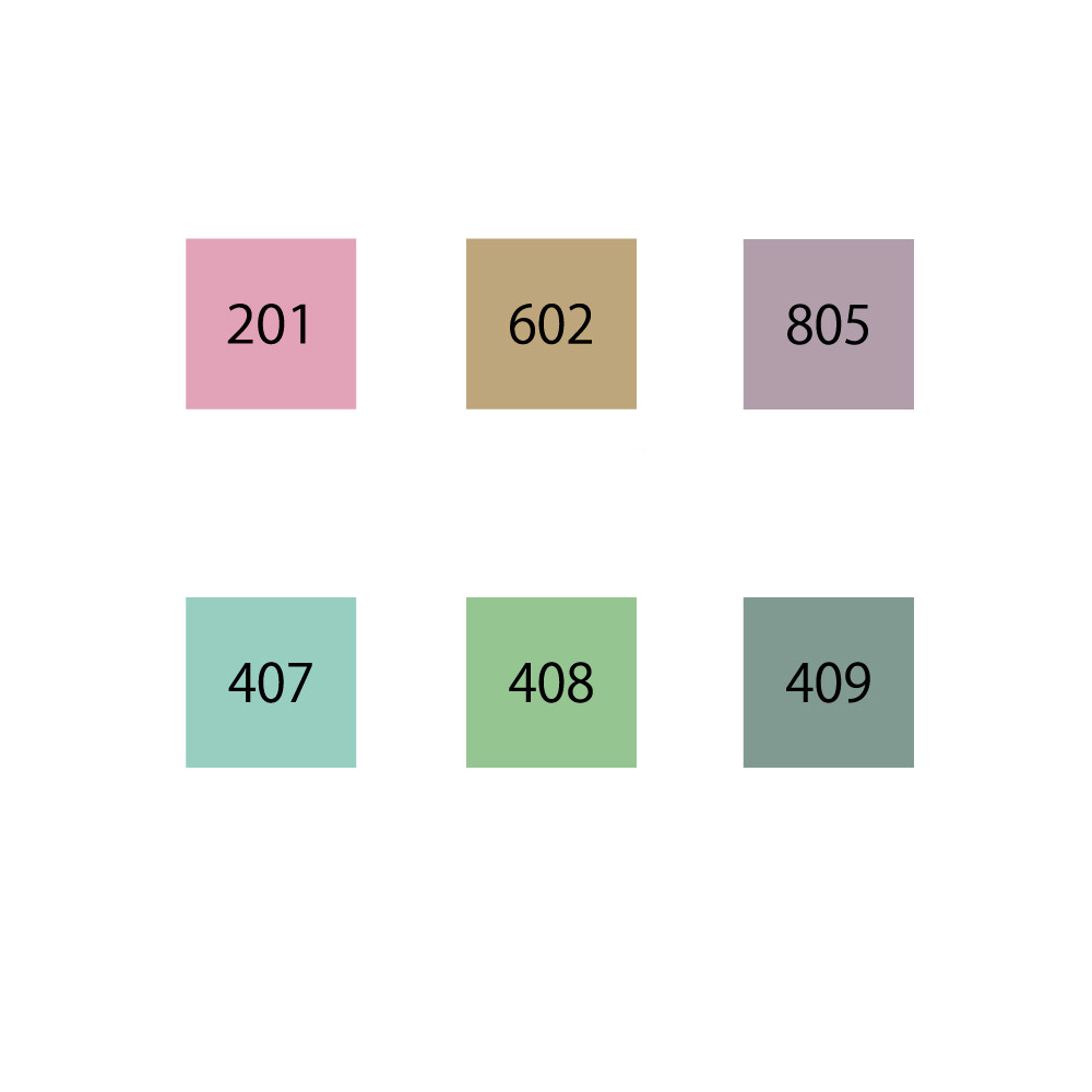 ZIG Clean Color Dot Single 6 Color Set | Mild Smoky - Simple Paper