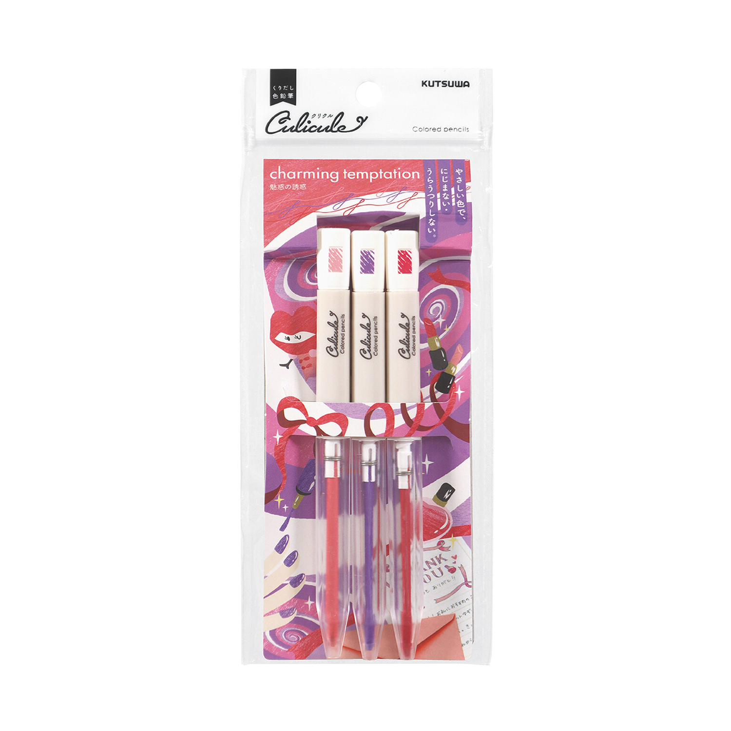 Kutsuwa Culicule Colored Pencil Set | Charming Temptation - Simple Paper