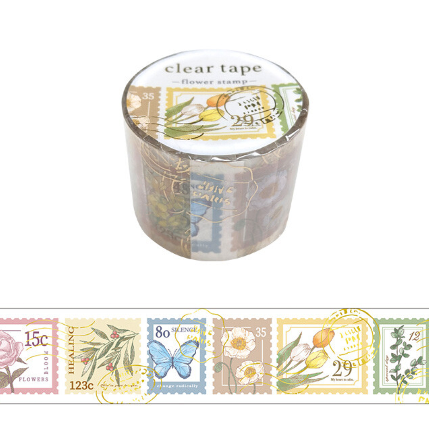 Mind Wave Clear Tape | Flower Stamp - Simple Paper