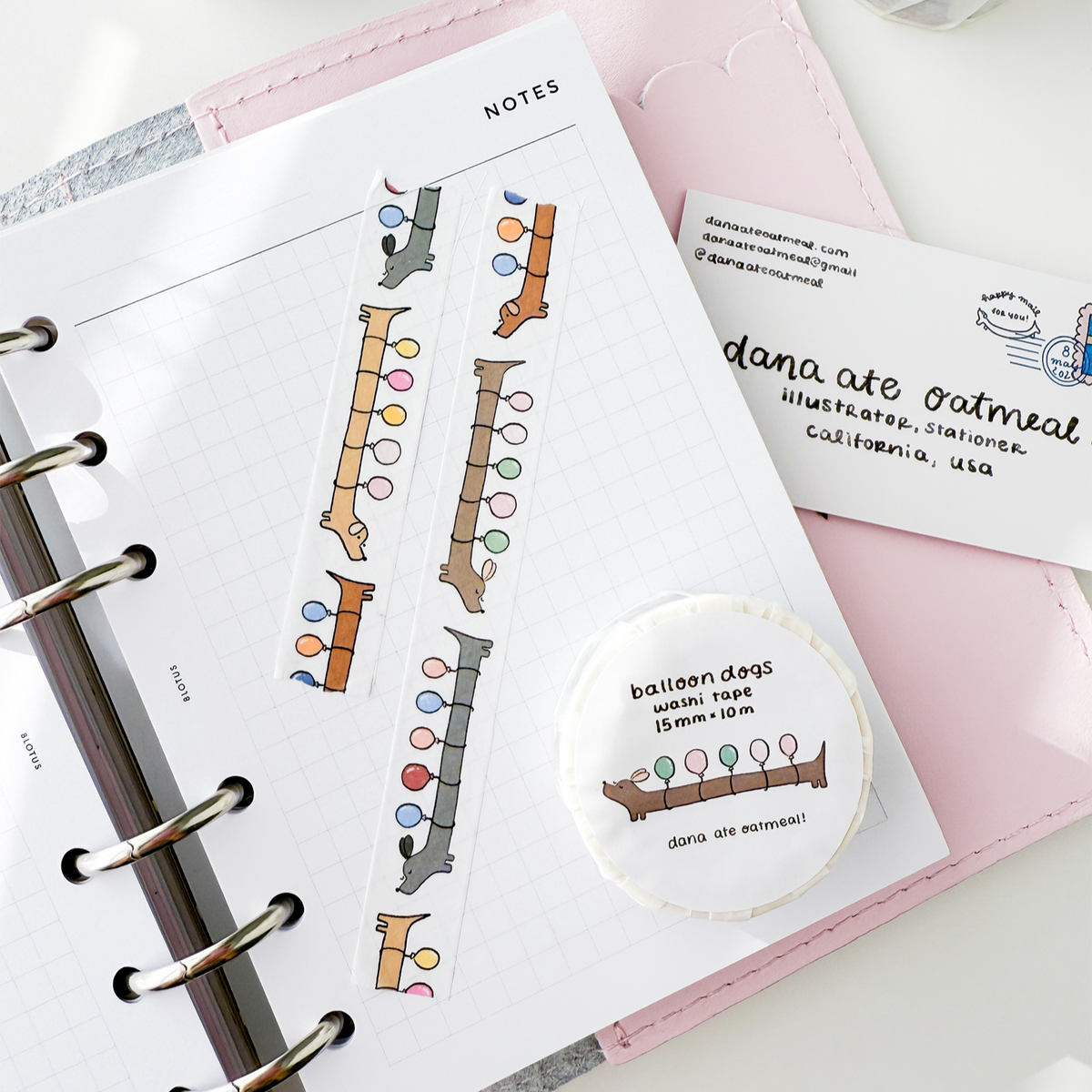 Dana Ate Oatmeal! Balloon Dogs Washi Tape
