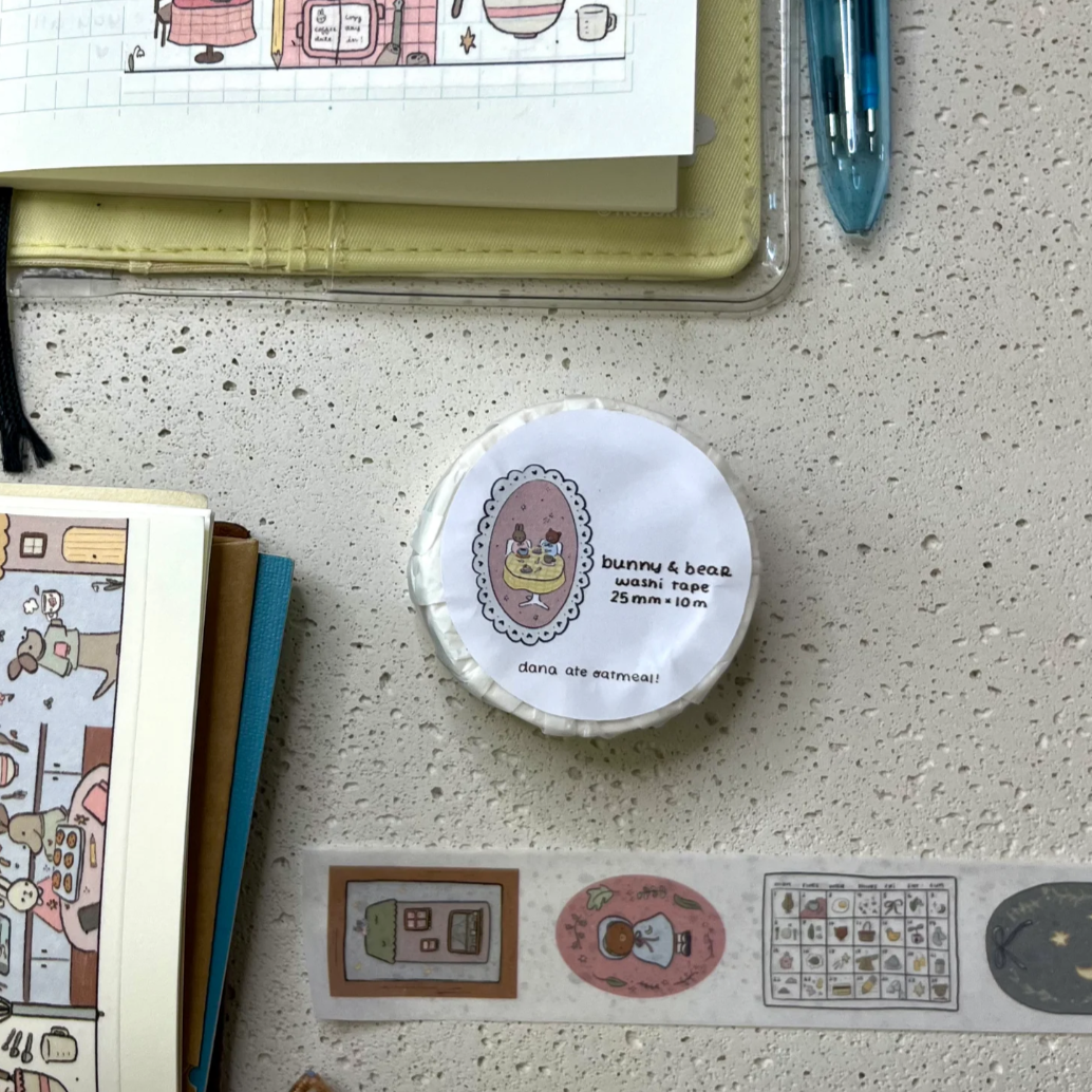 Dana Ate Oatmeal! Bunny And Bear Washi Tape