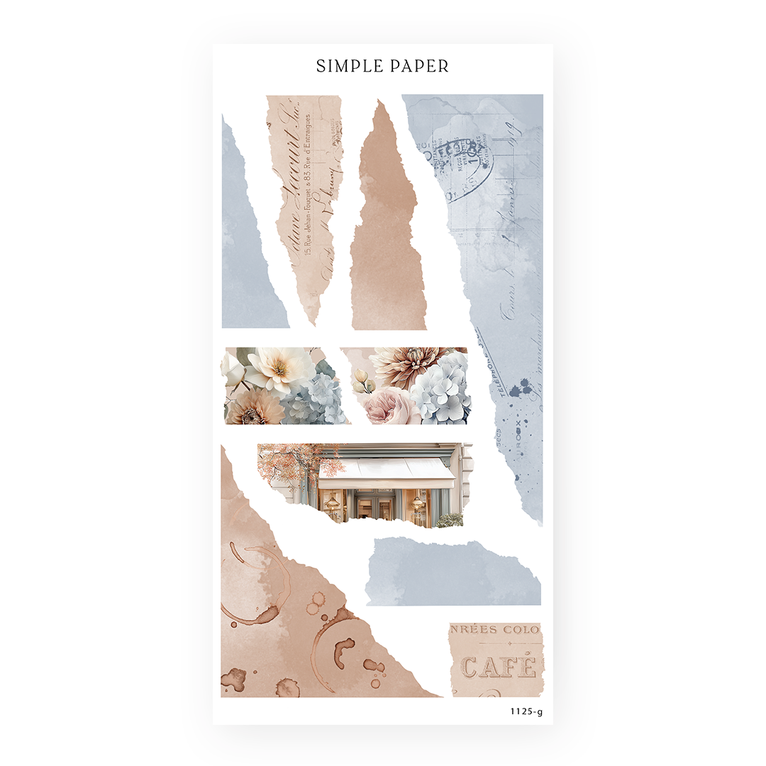 Cafecito – textured paper and washi café stickers for journaling and planners