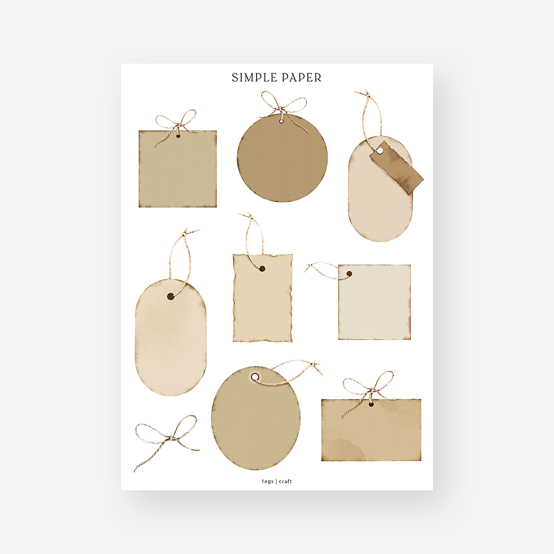 Tag Stickers | Craft | Large - Simple Paper