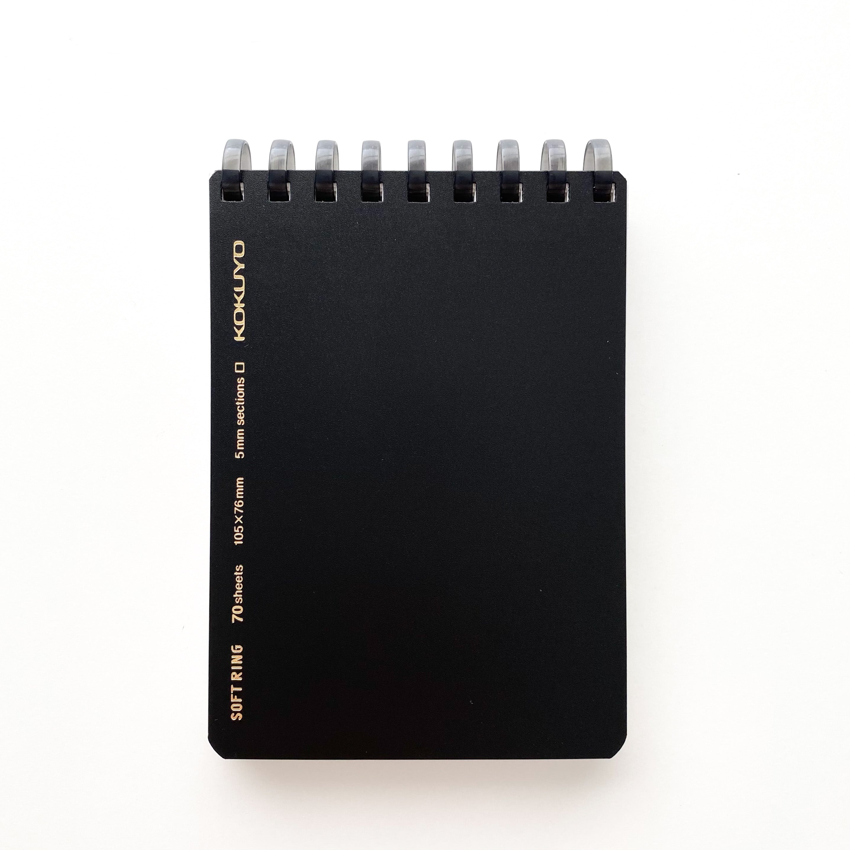 Kokuyo A7 Black Soft Ring Reporter Style Notebook - Simple Paper