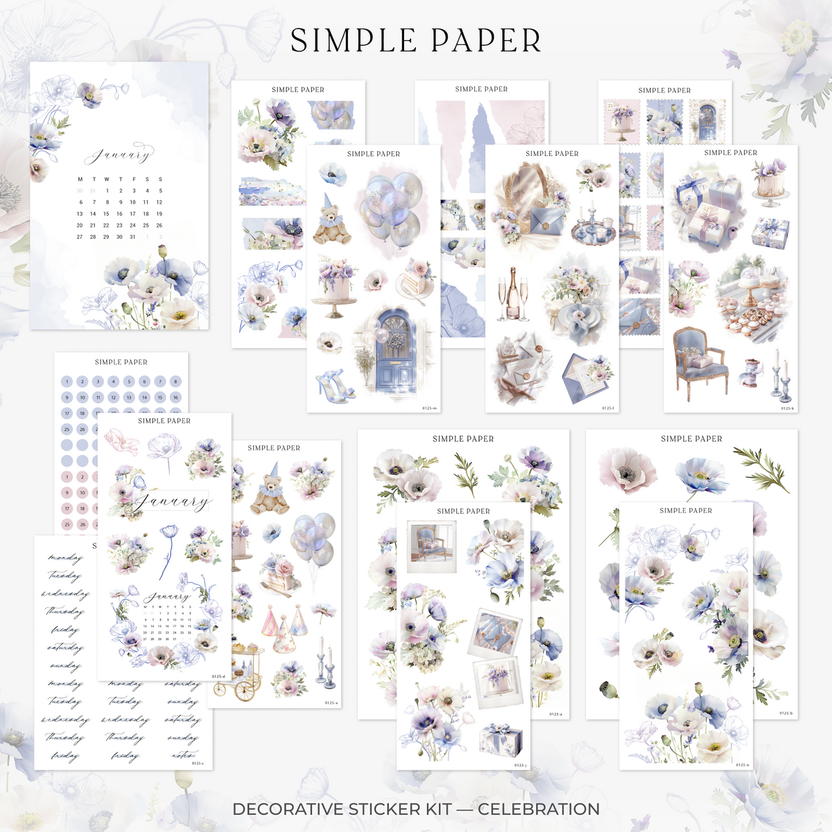 Simple Paper – Celebration Sticker Kit with Elegant Flourishes