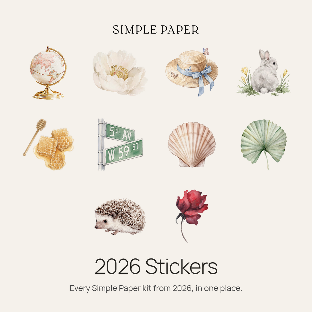2026 Journaling Sticker Kits | Simple Paper
