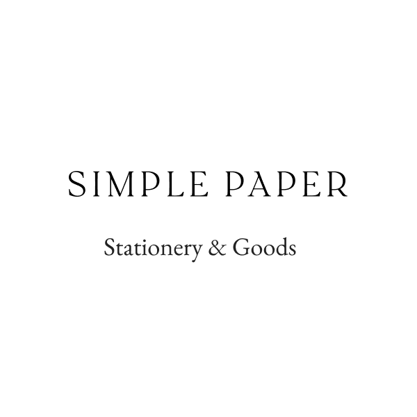 Minimal title card reading “Simple Paper — Stationery & Goods” on clean white background.