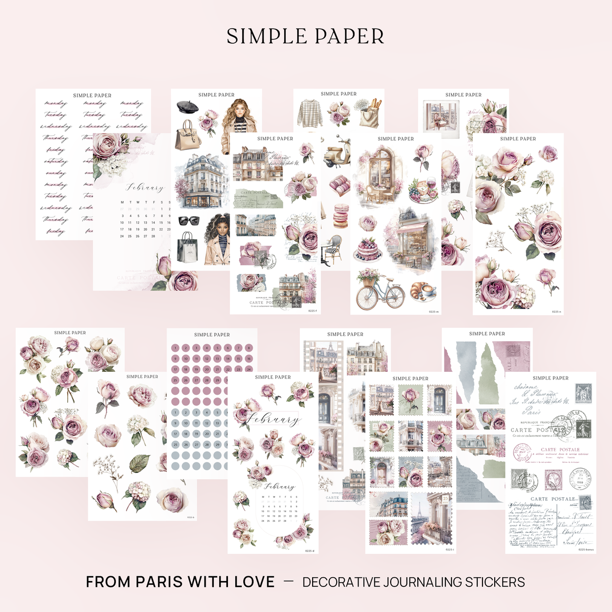 From Paris With Love | Monthly Decorative Kit + 2 Bonus Sheets cover, light background