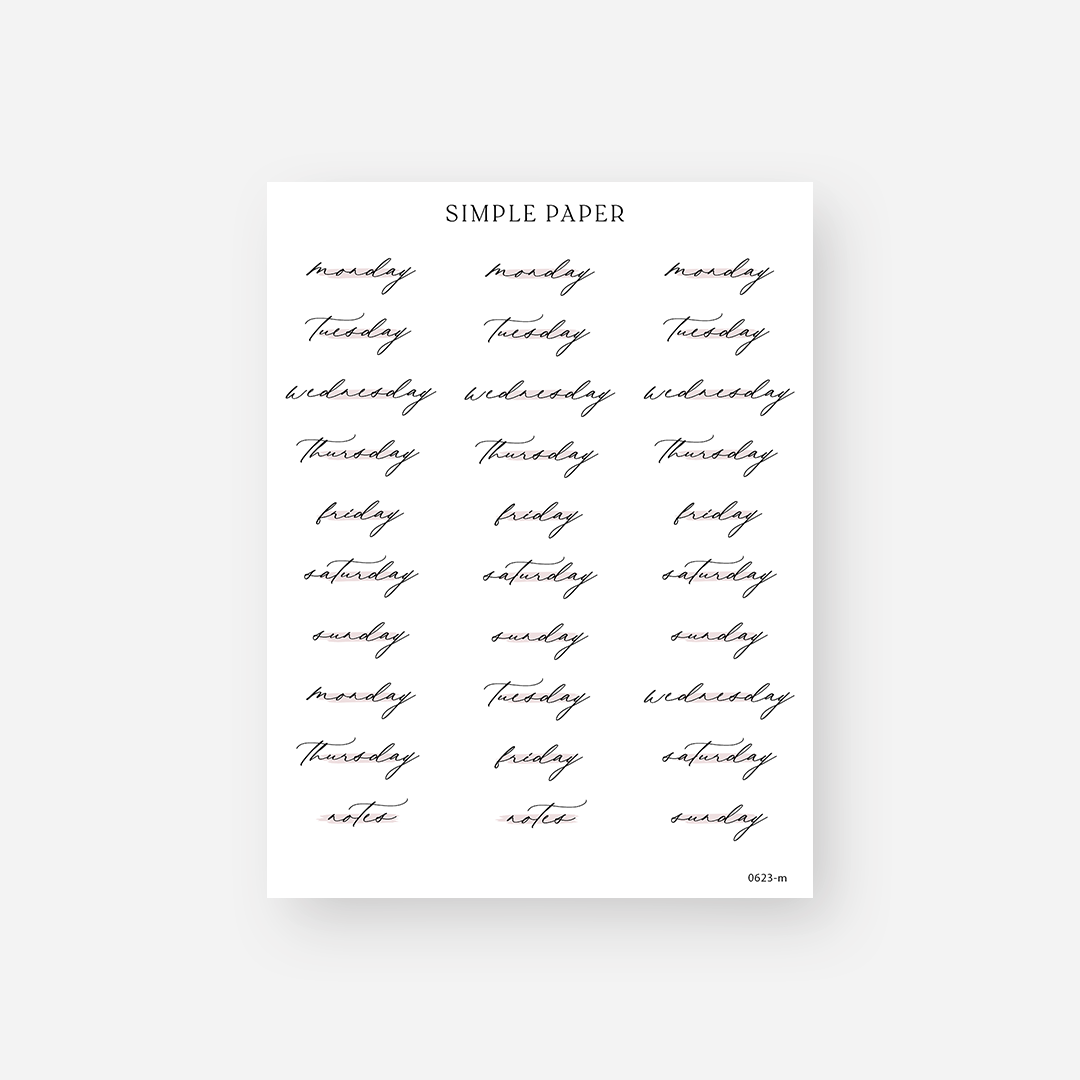 June - Sheet M - Simple Paper