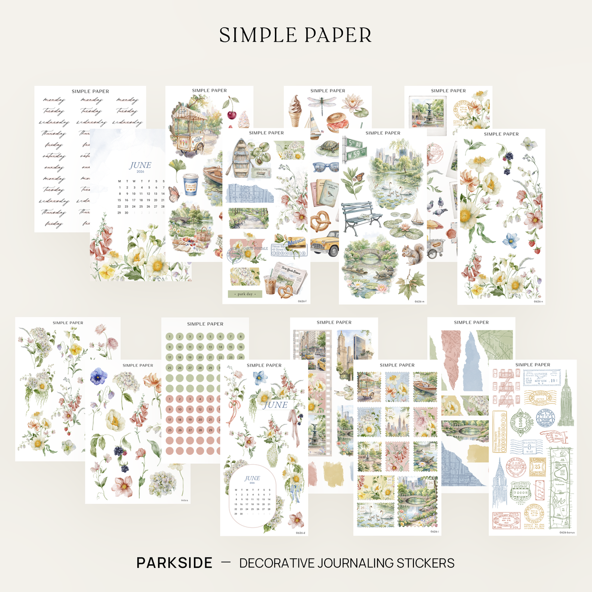 Soft Awakening Full Kit | Spring Journaling Stickers – Simple Paper