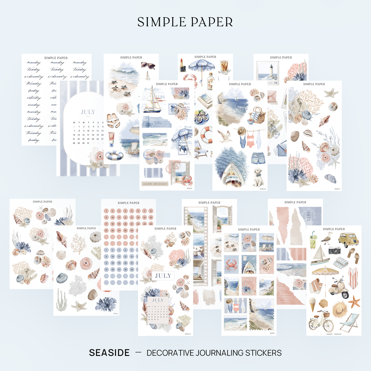 Seaside | Full Decorative Kit cover, light background