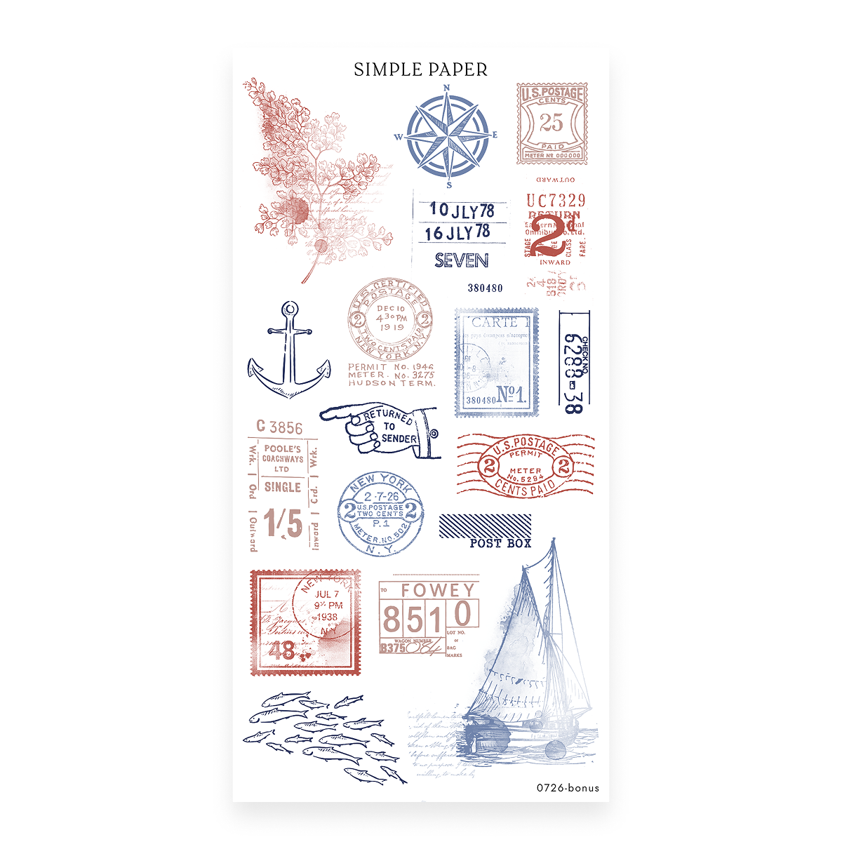 By The Sea – Sheet Bonus sticker sheet by Simple Paper