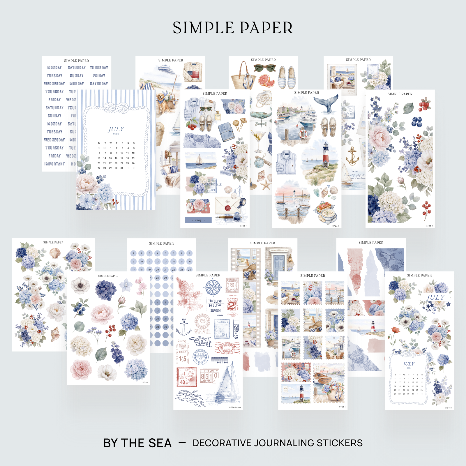 By The Sea - Full Decorative Kit sticker sheet by Simple Paper