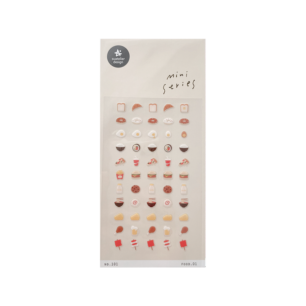 Suatelier Mini Series Stickers | No. 101 | Food 01 - Simple Paper 