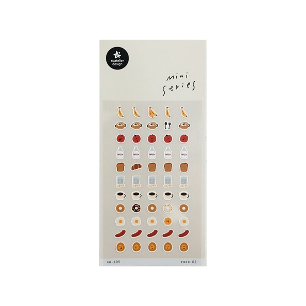 Suatelier Mini Series Stickers | No. 103 | Food 02 - Simple Paper 