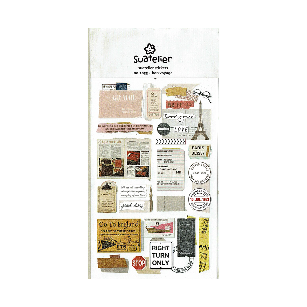 Suatelier Stickers | No. 1055 | Bon Voyage - Simple Paper 