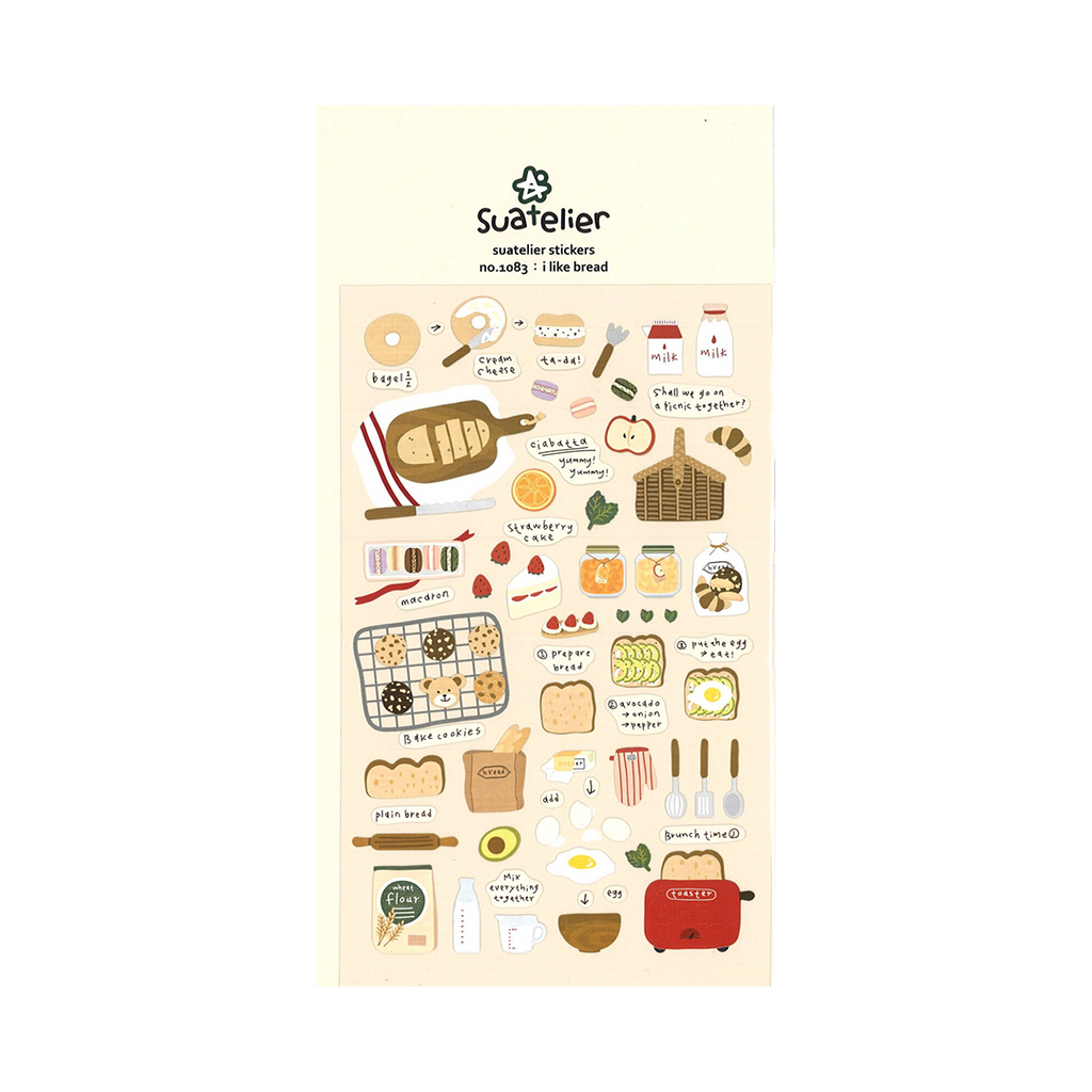 Suatelier Stickers | No. 1083 | I Like Bread - Simple Paper 