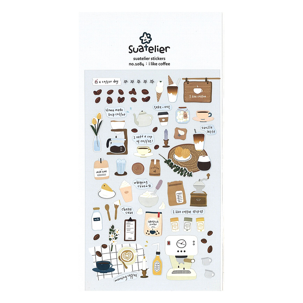 Suatelier Stickers | No. 1084 | I Like Coffee - Simple Paper 