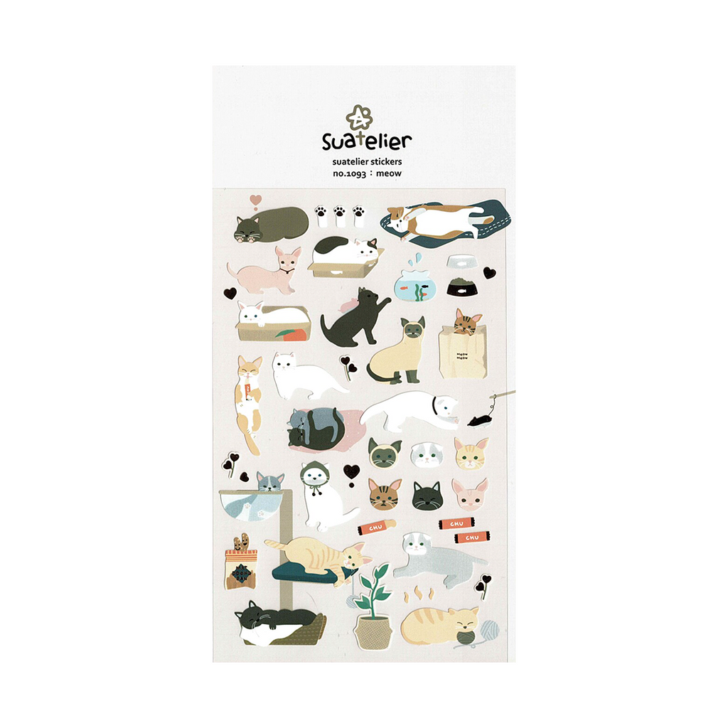 Suatelier Stickers | No. 1093 | Meow - Simple Paper 