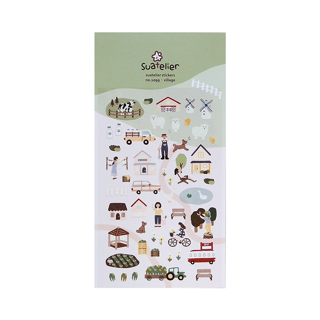 Suatelier Stickers | No. 1099 | Village - Simple Paper 