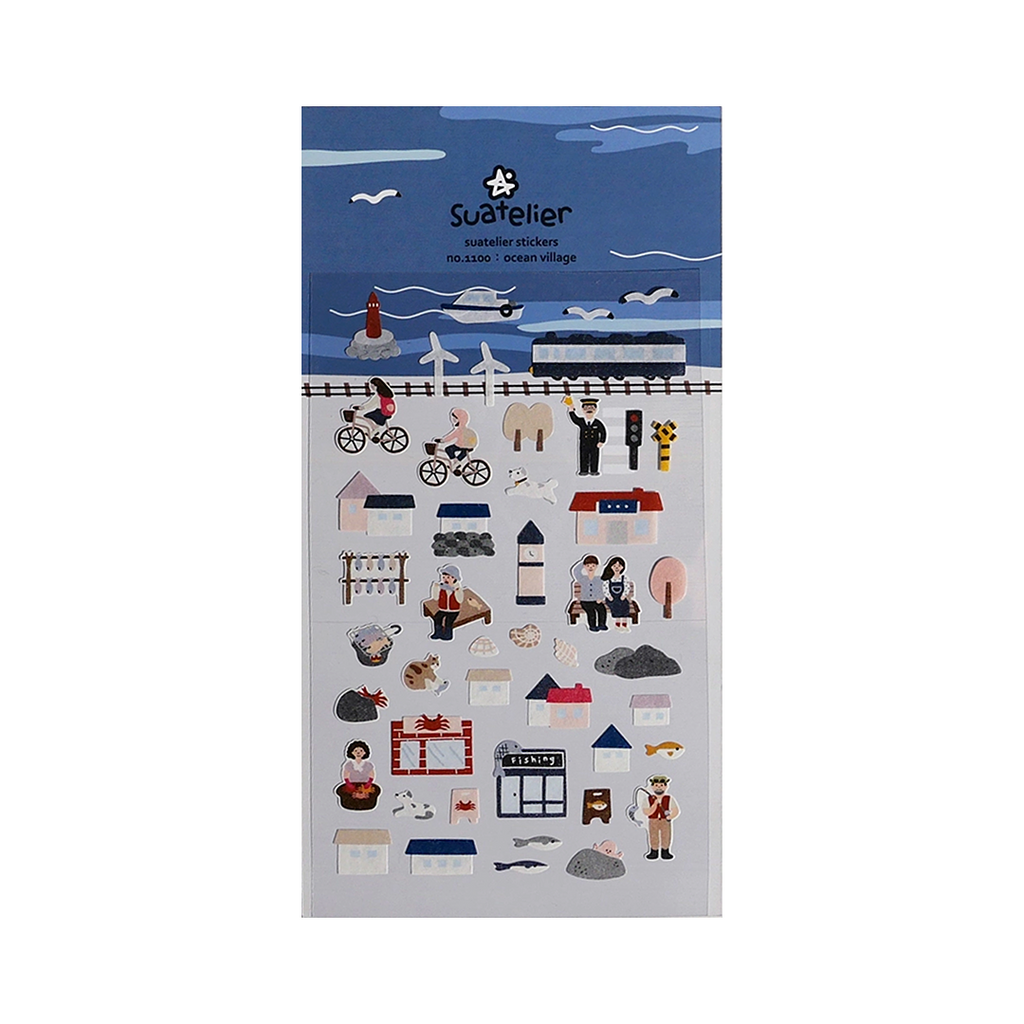 Suatelier Stickers | No. 1100 | Ocean Village - Simple Paper 