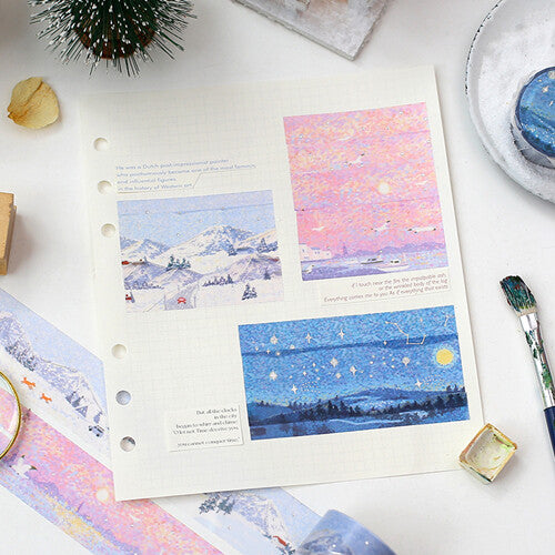 BGM Washi Tape | Dot Drawing | Snow Mountain - Simple Paper 