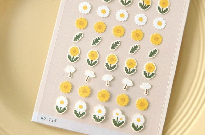 Suatelier Mini Series Stickers | No. 115 | Flowers 02 - Simple Paper 